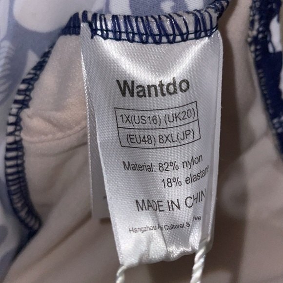 Wantdo One Piece Floral Bathing Suit Top Sz 16 padded bra NWT - Picture 5 of 10